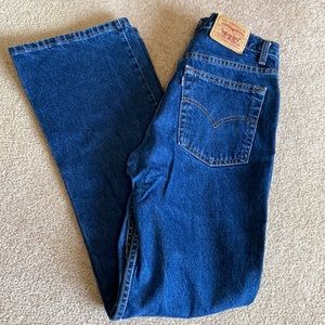 Dark wash, Levi’s jeans